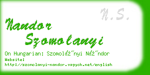 nandor szomolanyi business card